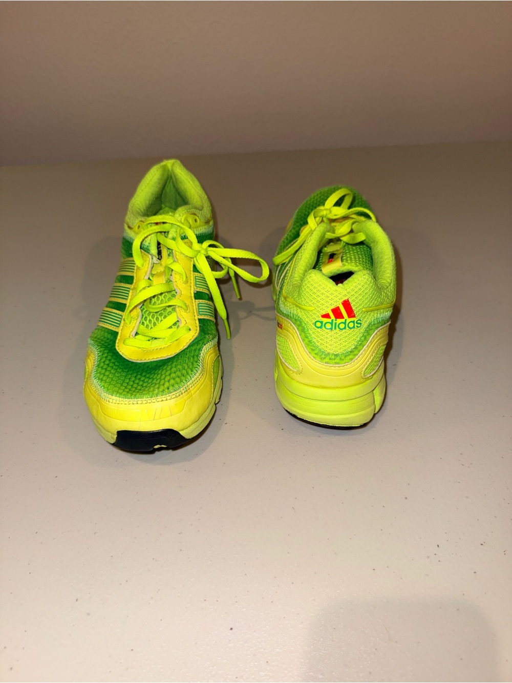 adidas Kids Neon Yellow Green Athletic Sneakers